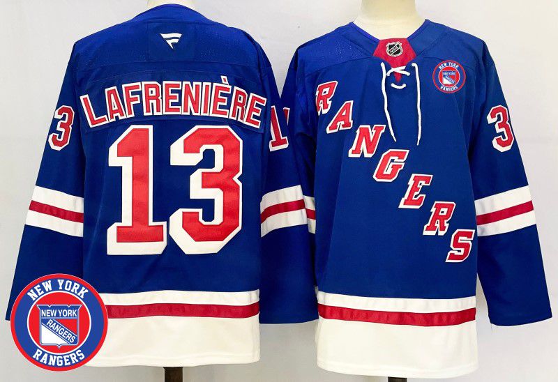 Men New York Rangers #13 Lafreniere Blue Fanatics 2025 NHL Jersey style 7->new york rangers->NHL Jersey